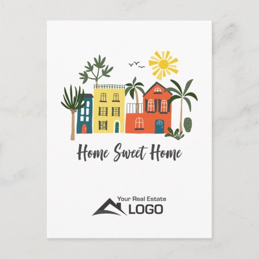 Home Sweet Home Scandinavian Custom Real Estate Briefkaart (Voorkant)