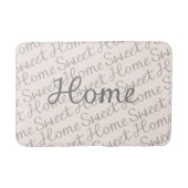 Home Sweet Home Script Design in Grijs Cream Taupe Badmat (Voorkant)