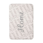 Home Sweet Home Script Design in Grijs Cream Taupe Badmat (Voorkant Verticaal)