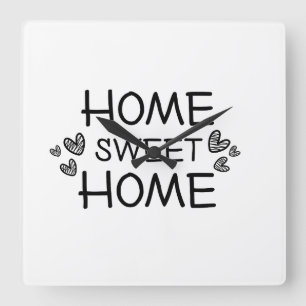 Home sweet home script vierkante klok