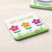 Home Sweet Home Spring Flowers Bier Onderzetter (Linkerzijde)