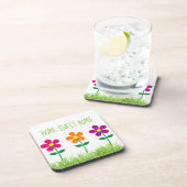 Home Sweet Home Spring Flowers Bier Onderzetter (Rechterzijde)