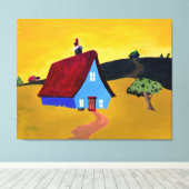 HOME SWEET HOME Stretted Canvas Print (Insitu (Houten vloer))