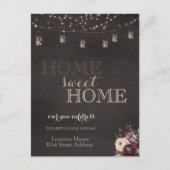 Home Sweet Home, String Lights, Mason Jar, Rozen Aankondigingskaart (Voorkant)