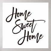 Home Sweet Home Stylish Black Typografie Poster (Voorkant)