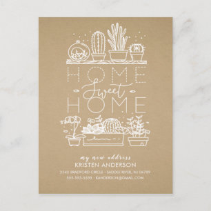 Home Sweet Home Succulent Moving Announge Aankondigingskaart