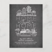Home Sweet Home Succulent Moving Announge Aankondigingskaart (Voorkant)