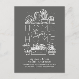 Home Sweet Home Succulent Moving Announge Aankondigingskaart