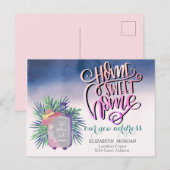 Home Sweet Home, Suitcase Palm Leaf Nieuw adres Aankondigingskaart (Voorkant / Achterkant)