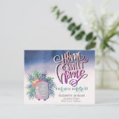 Home Sweet Home, Suitcase Palm Leaf Nieuw adres Aankondigingskaart (Staand voorkant)