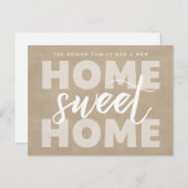 Home Sweet Home Tan Bewegende aankondiging Briefkaart (Voorkant / Achterkant)