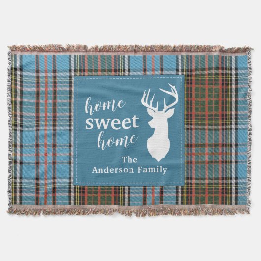 Home Sweet Home Tartan Anderson Gepersonaliseerd Deken (Voorkant)