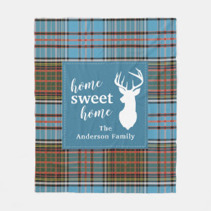 Home Sweet Home Tartan Anderson Gepersonaliseerd Fleece Deken