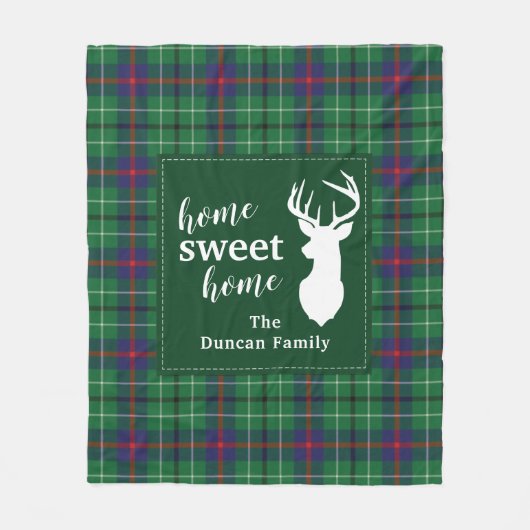 Home Sweet Home Tartan Duncan Pset Persoonlijk Fleece Deken (Voorkant)