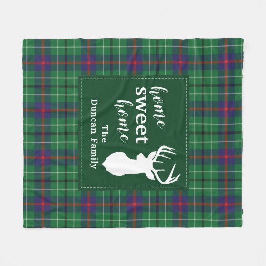Home Sweet Home Tartan Duncan Pset Persoonlijk Fleece Deken (Voorkant (Horizontaal))