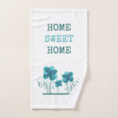 Home Sweet Home Tekst Waterverf Bloemen Teat Wit Bad Handdoek (Handdoek)
