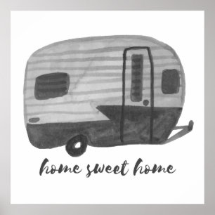 Home Sweet Home  Trailer Black en White Poster
