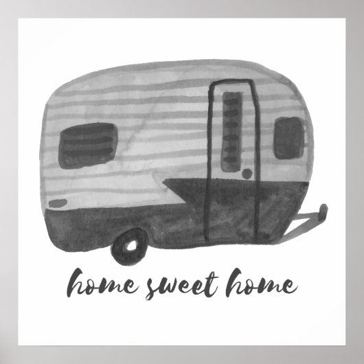 Home Sweet Home  Trailer Black en White Poster (Voorkant)