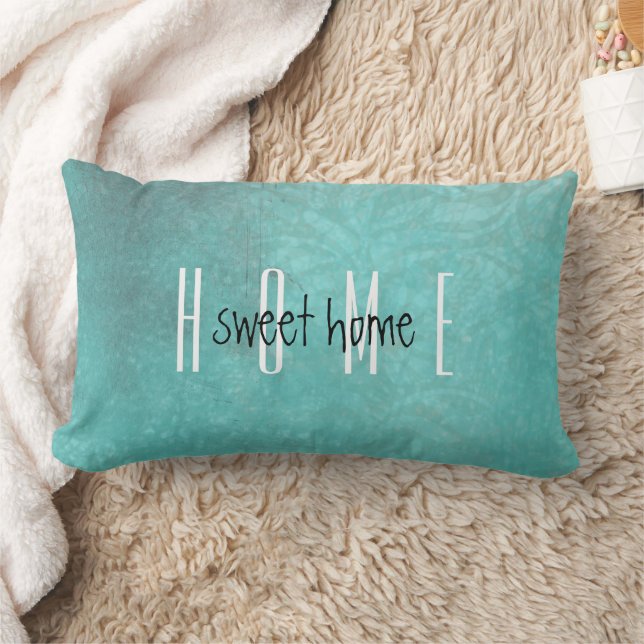 Home Sweet Home Turquoise Kussen (Deken)
