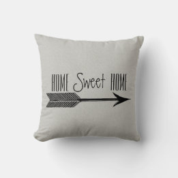 Home Sweet Home Typografie met Arrow Kussen