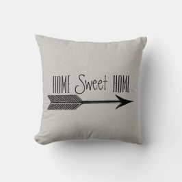 Home Sweet Home Typografie met Arrow Kussen