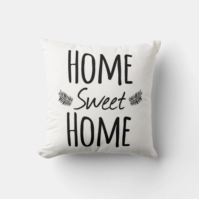 Home Sweet Home Typografie Pillow Kussen (Voorkant)