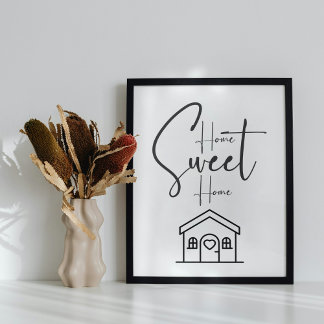Home Sweet Home Typografie Poster 