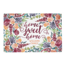 Home Sweet Home Typografie Waterverf Herfst Bouque
