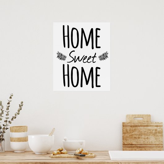 Home Sweet Home Typography Poster (Keuken)