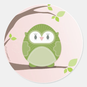 HOME SWEET HOME :: Uil in een boom 2 Ronde Sticker
