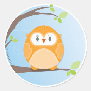 HOME SWEET HOME :: Uil in een boom 4 Ronde Sticker