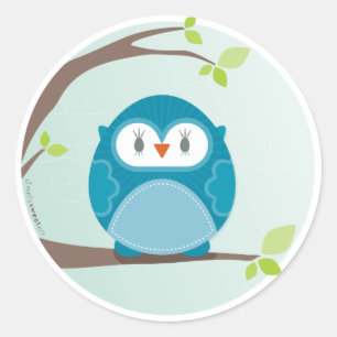 HOME SWEET HOME :: Uil in een boom 5 Ronde Sticker