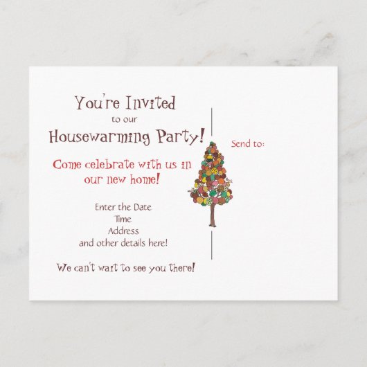 Home Sweet Home Uitnodiging Briefkaart (Achterkant)