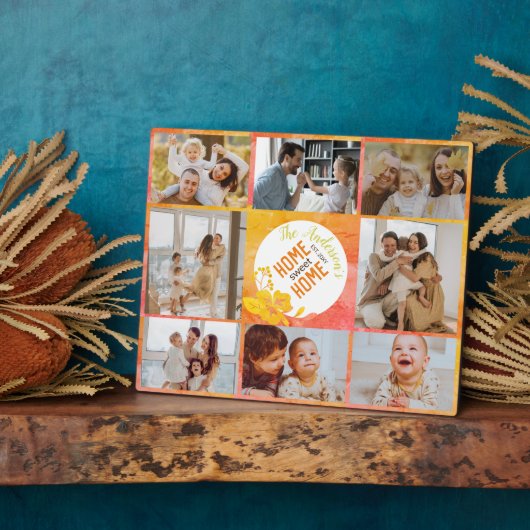 Home Sweet Home Unique Modern Photo Collage Family Fotoplaat (Zijkant)