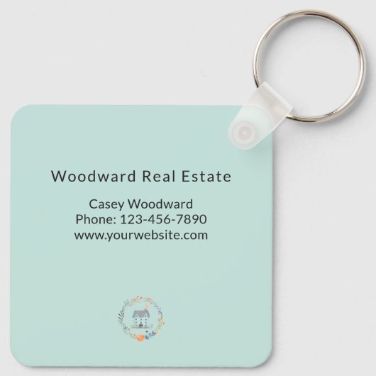 Home Sweet Home Vastgoed Chique Moderne Eigenaar Sleutelhanger (Achterkant)