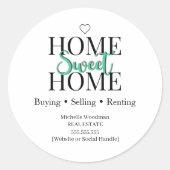 Home Sweet Home Vastgoed Cookie Sticker | (Voorkant)