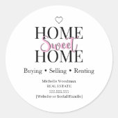 Home Sweet Home Vastgoed Cookie Sticker | (Voorkant)