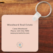 Home Sweet Home Vastgoed Nieuw Home  Roze Sleutelhanger (Achterkant)