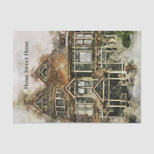 Home Sweet Home Victoriaans House in Shades of Bro Tissuepapier (Voorkant)