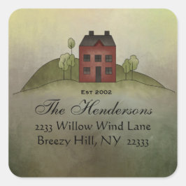Home Sweet Home Vierkant Adres Sticker