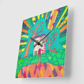 Home sweet home vierkante klok (Hoek)