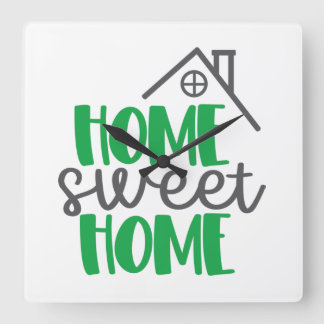Home Sweet Home Vierkante Klok