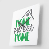 Home Sweet Home Vierkante Klok (Hoek)