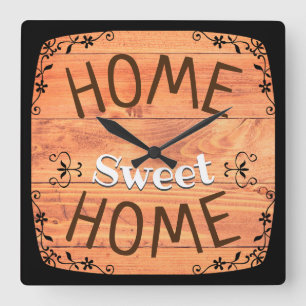 Home Sweet Home Vierkante Klok