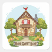 Home Sweet Home Vierkante Sticker (Voorkant)