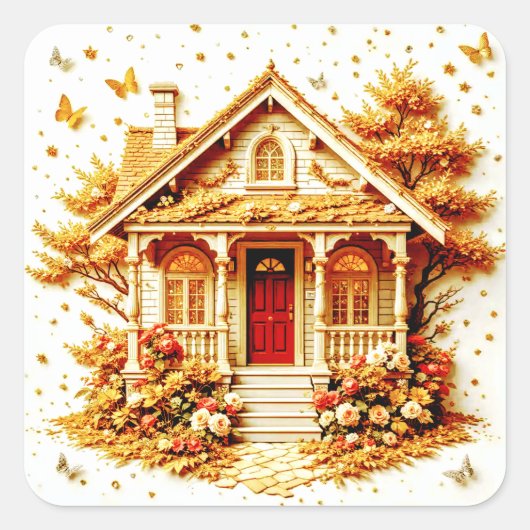 Home Sweet Home Vierkante Sticker (Voorkant)