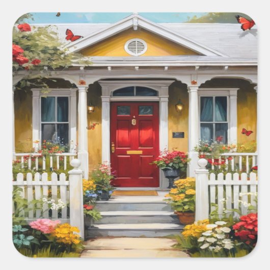 Home Sweet Home Vierkante Sticker (Voorkant)