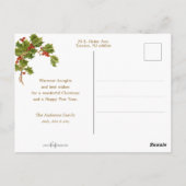 Home Sweet Home Vintage Kersthaard Briefkaart (Achterkant)