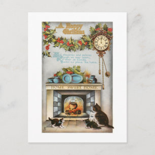 Home Sweet Home Vintage Kersthaard Briefkaart