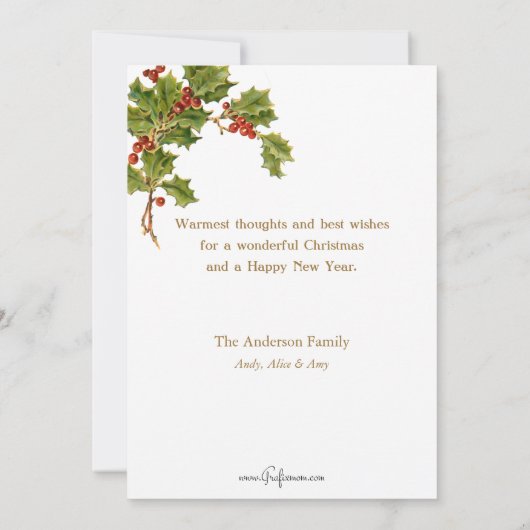 Home Sweet Home Vintage Kersthaard Feestdagenkaart (Achterkant)